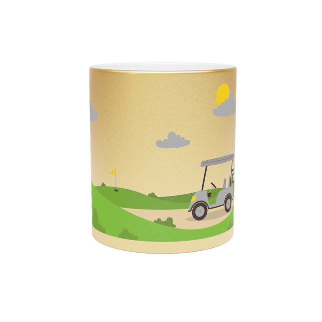 Golf Course Design Metallic Mug (Silver\Gold)